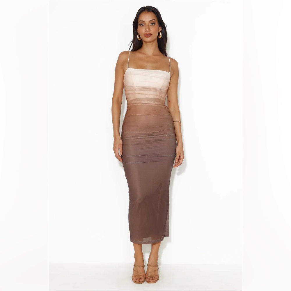 Hello Molly Gradient Nude-to-Brown Midi Dress